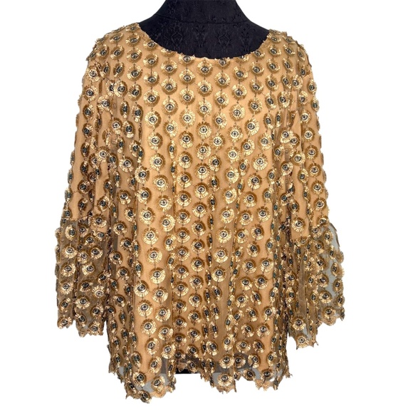 Calvin Klein Gold Blouse - Picture 1 of 13